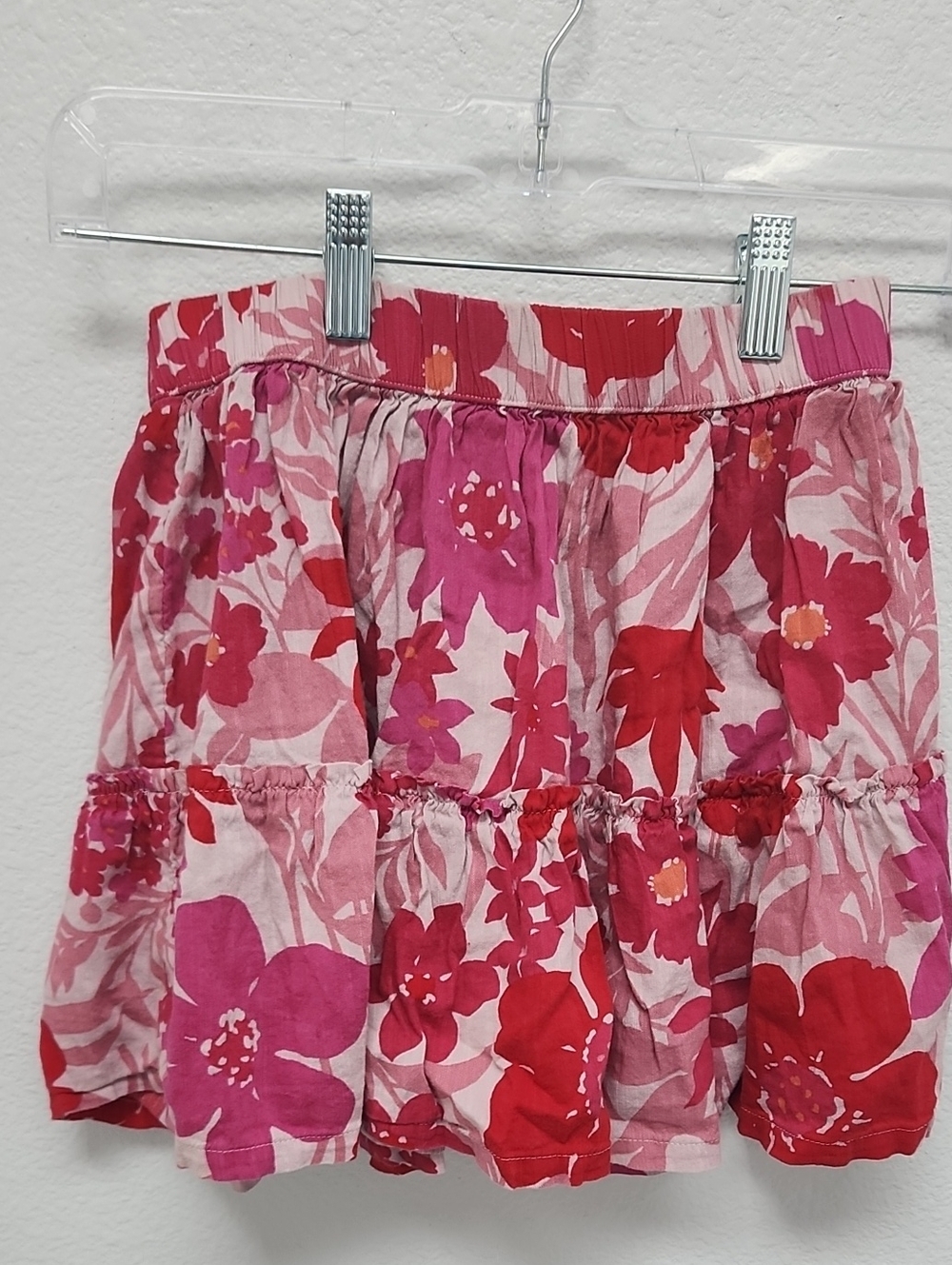 GAP Girls Pink & Red Floral Tiered Skirt